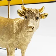 Lampy stojące - KARE Cow Gold lampa stołowa lniany klosz - miniaturka - grafika 1