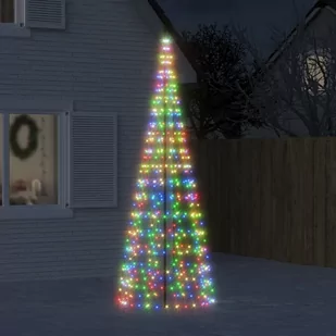 vidaXL Choinka z lampek, na maszt, 550 kolorowych LED, 300 cm - Oświetlenie świąteczne - miniaturka - grafika 1