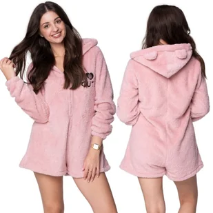 PIŻAMA ONESIE Kigurumi Kombinezon Przebranie Kostium MIŚ BRUDNY RÓŻ [ONESIE13] - Piżamy damskie - miniaturka - grafika 1