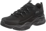 Trampki męskie - Skechers Męskie trampki D'Lites 4.0, Czarna skóra PU siatka czarna wykończenie, 44 EU - miniaturka - grafika 1