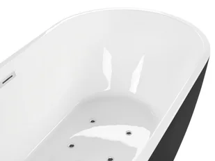 Wanna Wolnostojąca Led Z Hydromasażem 170 X 80 Cm Czarna Nevis Iii! - Wanny z hydromasażem - miniaturka - grafika 9