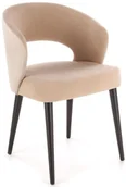 Krzesła - Beżowe krzesło welurowe kubełkowe L6-R03 - miniaturka - grafika 1
