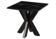Ławy i stoliki kawowe - BARCELONA Stolik #415 Metal czarny + Marmur czarny 55x55x55 cm - miniaturka - grafika 1