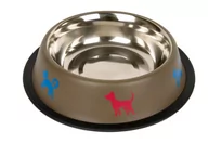 Miski dla psów - Miska metalowa na gumie Pieski Brązowa 2,84L - miniaturka - grafika 1