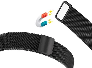 Bransoleta Milanese pasek Alogy stal nierdzewna do smartwatcha 22mm Czarny - Akcesoria do smartwatchy - miniaturka - grafika 9