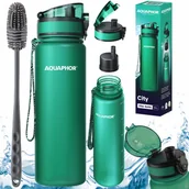Dzbanki filtrujące - Szczoteczka do mycia + butelka + filtr AQUAPHOR CITY 0,5 butelkowa zieleń - miniaturka - grafika 1