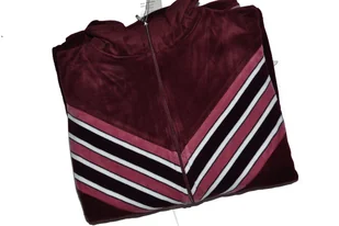 DRES v WELUROWY WELUR KOLOR WINA XXL 2xl 48 50 52 bordo mięsisty polski - Dresy damskie - miniaturka - grafika 1