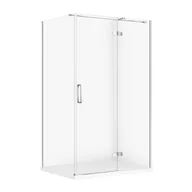 Kabiny prysznicowe - Kabina prysznicowa Cersanit Jota 120x90x195 prostokątna chrom transparentne z brodzikiem tako slim 4cm biały S601-414 - miniaturka - grafika 1