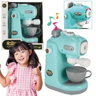Zabawy w naśladowanie dorosłych - Zabawkowy EKSPRES do parzenia kawy dla dzieci + filiżanka, ŚWIATŁO, DŹWIĘK, zestaw do robienia kawy 3+ - miniaturka - grafika 1