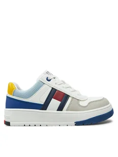 Tommy Hilfiger Sneakersy Flag Low Cut Lace-Up Sneaker T3X9-33863-1269 M Biały - Buty dla chłopców - miniaturka - grafika 1