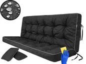 Poduszki ogrodowe - Poduszka na huśtawkę ogrodową, Pola, Czarna, 150 cm - miniaturka - grafika 1