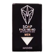 Kosmetyki i akcesoria do pielęgnacji brody - MASVERI MASVERI Mydło do Twarzy i Brody dla Skóry Suchej 100 g - miniaturka - grafika 1