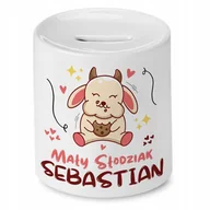 Skarbonki - Skarbonka 330 ml Dla Sebastiana Syna Dziecka z Nadrukiem ze Zdjęciem + Opakowanie na prezent (wzór 01) - miniaturka - grafika 1