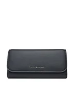 Portfele - Tommy Hilfiger Duży Portfel Damski Th Flag Lrg Flap AW0AW17734 Granatowy - miniaturka - grafika 1