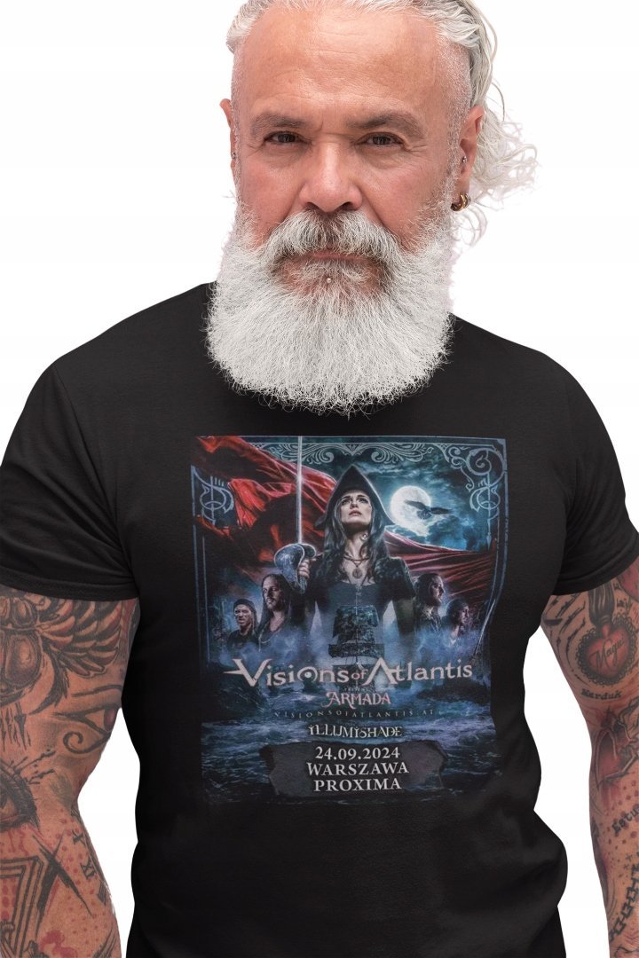 VISIONS OF ATLANTIS T-Shirt Koszulka Męska Czarna TOUR 2024 power metal M