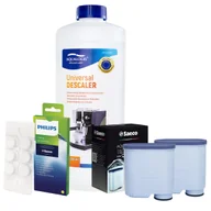 Akcesoria i części do ekspresów do kawy - Zestaw Philips Saeco - Filtr Philips Aquaclean CA6903 2szt, Uniwersalny Odkamieniacz 1L, Philips CA6704/10 Tabletki Czyszczące - miniaturka - grafika 1