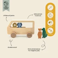 Samochody i pojazdy dla dzieci - Drewniany autobus dla zwierząt - miniaturka - grafika 1