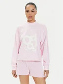 Bluzy damskie - adidas Bluza French Terry Print IS4299 Różowy Loose Fit - miniaturka - grafika 1