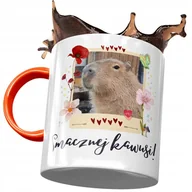 Kubki - Kubek Pomarańczowy Kapibara na Urodziny Prezent z Nadrukiem ze Zdjęciem + Opakowanie na prezent (wzór 04) - miniaturka - grafika 1