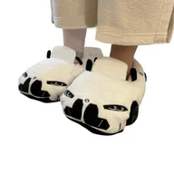 Kapcie męskie - Kapcie pluszowe inspirowane BMW M3 M4 domowe białe uniwersalne r. 35-44 - miniaturka - grafika 1