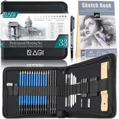 Kredki, ołówki, pastele i pisaki - Zestaw do Szkicowania Rysowania, Profesjonalne ołówki, 35 el - miniaturka - grafika 1