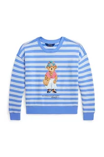 Polo Ralph Lauren bluza dziecięca kolor niebieski wzorzysta - Bluzy dla dziewczynek - miniaturka - grafika 1