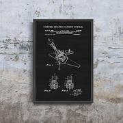 Plakaty - Plakat retro do salonu Patent na kontrolę postawy statku kosmicznego - miniaturka - grafika 1