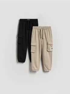Reserved - Bawełniane joggery cargo 2 pack - ciemnoszary - Spodenki dla niemowląt - miniaturka - grafika 1
