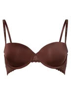 Biustonosze - Calvin Klein - Damski biustonosz z fiszbinami  wyściełany, brązowy - miniaturka - grafika 1