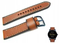 Akcesoria do zegarków - Pasek do zegarka Fossil FTW2106 skórzany brązowy 22 mm - miniaturka - grafika 1