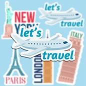 Notesy i bloczki - Naklejki Na Walizkę Sticker LET'S TRAVEL 5 szt - miniaturka - grafika 1