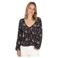 Koszulki i topy damskie - Hurley Damska koszulka W Cinched Ls Top T-Shirt czarny Black Belize XS 3HGVS01440 - miniaturka - grafika 1