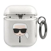 Akcesoria do słuchawek - Apple Karl Lagerfeld Karl Lagerfeld Etui Karl Lagerfeld KLA2UKHGS AirPods cover srebrny/silver Glitter Karl`s Head KLD749SLV - miniaturka - grafika 1