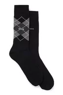 Skarpetki męskie - BOSS Męskie 2P RS Argyle CC średniej wysokości skarpety z mieszanki bawełny, dwupak, czarny (Black1), 39-42 EU - miniaturka - grafika 1