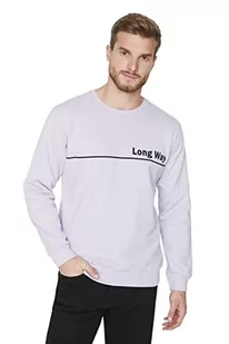 TRENDYOL Męska bluza - fioletowa - regularna, lilia, XL - Bluzy męskie - miniaturka - grafika 1