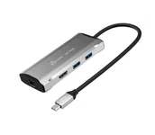 Czasopisma - Stacja dokująca j5create 4K60 Elite USB-C 10Gbps Travel Dock 1x4K HDMI/2xUSB 3.1/1xUSB-C/1xRJ45 Gigabit; kolor srebrny JCD392-N - miniaturka - grafika 1