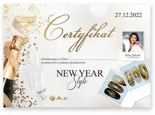 Certyfikat ze szkolenia online New Year Style by Paulina Laskowska 27.12.22r. wersja Drukowana - Pozostałe akcesoria kosmetyczne - miniaturka - grafika 1