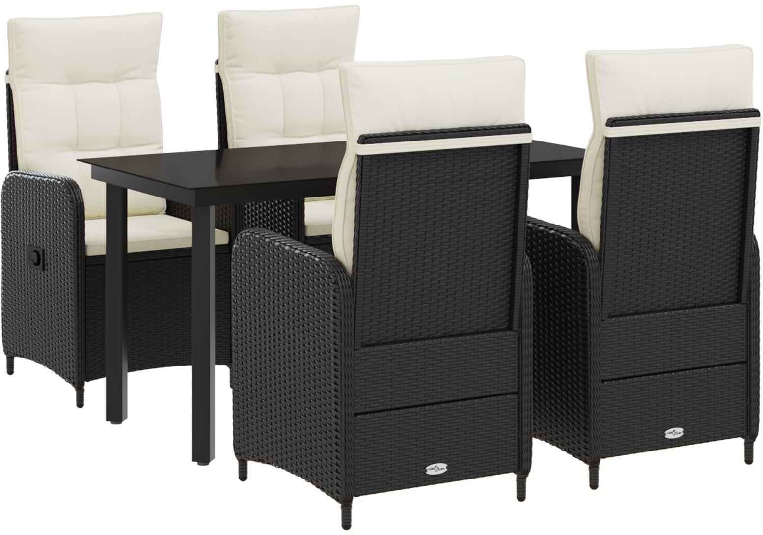 vidaXL Zestaw stolików kawowych 5 pcs Czarny i kremowo-biały 3422480