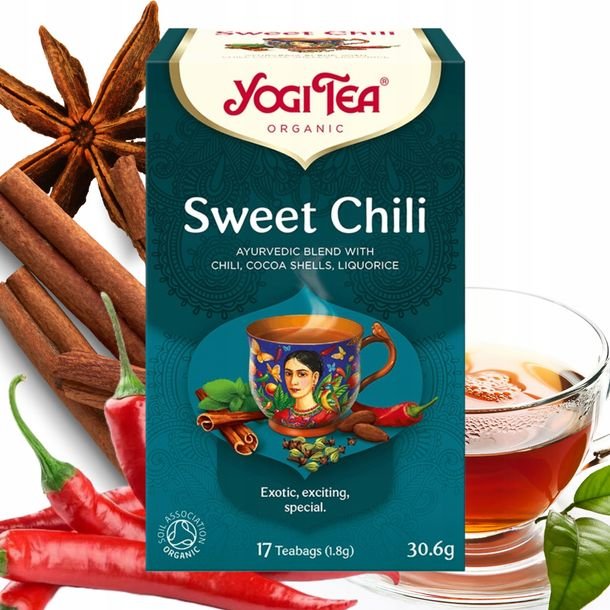Herbata Ziołowa Yogi Tea Słodka Chilli 17 saszetek Chili Kakao Lukrecja EKO