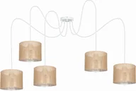 Lampy sufitowe - Lampa wisząca Solar Lampa sufitowa pająk BOHO len 5 żarówek biała - miniaturka - grafika 1