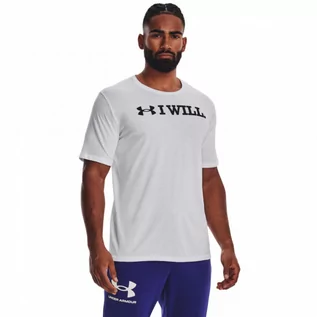 Koszulki sportowe męskie - Męski t-shirt z nadrukiem Under Armour UA I Will SS - biały - UNDER ARMOUR - grafika 1