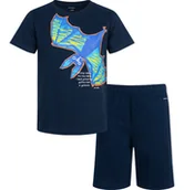 Piżamy chłopięce - Piżama z krótkim rękawem dla chłopca, z nietoperzem, granatowa 3-8 lat - miniaturka - grafika 1