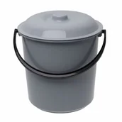 Inne artykuły do sprzątania - Wiadro West 10 l z pokrywą jasny popiel Pucuś - miniaturka - grafika 1