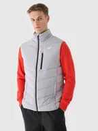 Kurtki męskie - 4F Bezrękawnik puchowy z wypełnieniem syntetycznym męski - szary XXL - miniaturka - grafika 1