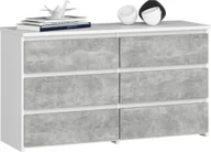 Komody - Fabryka Mebli Akord Komoda do salonu CL 100 cm 6 szuflad klasyczna - biała beton - miniaturka - grafika 1