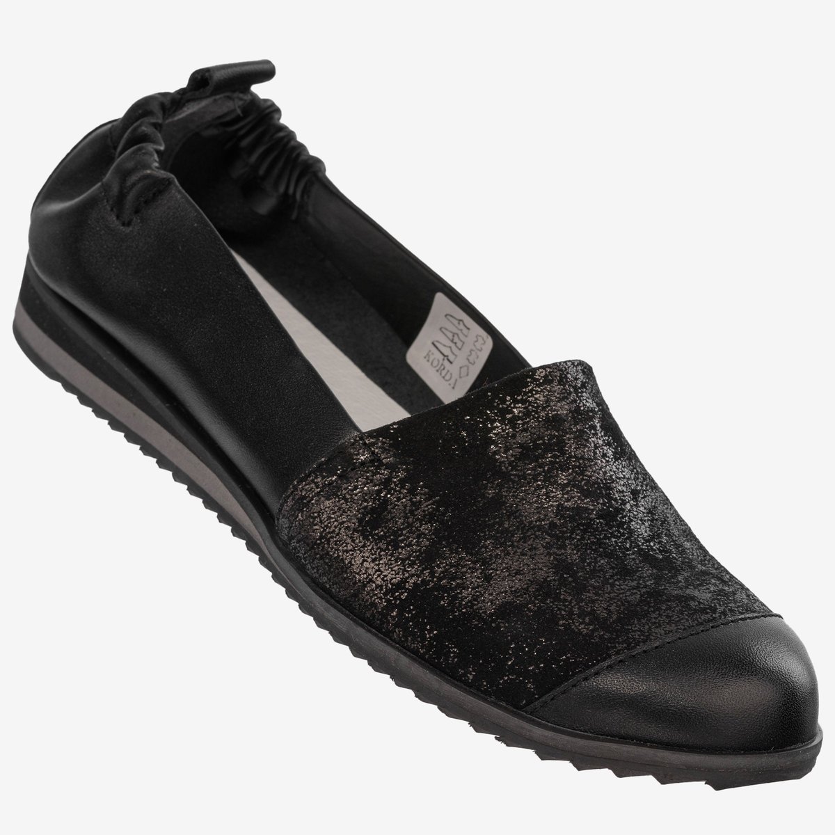 Baleriny Damskie Buty Ze Skóry Naturalnej Czarne Korda 1539 Czarny 37