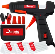 Pistolety do klejenia - Pistolet do kleju Delphi Tools PISTOLET DO KLEJU NA GORĄCO DO KLEJENIA KLEJARKA 100W 60x WKŁADY 7mm MOCNY - miniaturka - grafika 1