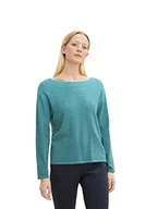 Swetry damskie - TOM TAILOR Damski Sweter z dzianiny Basic z gradientem kolorów 1034066, 30815 - Teal Blue Degrade Design, M - miniaturka - grafika 1