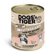 Mokra karma dla psów - Korzystny pakiet Dogs'n Tiger smakowite menu, 12 x 800 g - Dziczyzna i drób z gruszką, prosem i kasztanem - miniaturka - grafika 1