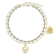 Biżuteria dla dzieci - I KOMUNIA ŚWIĘTA Bransoletka z Aniołkiem pozłacane srebro - miniaturka - grafika 1